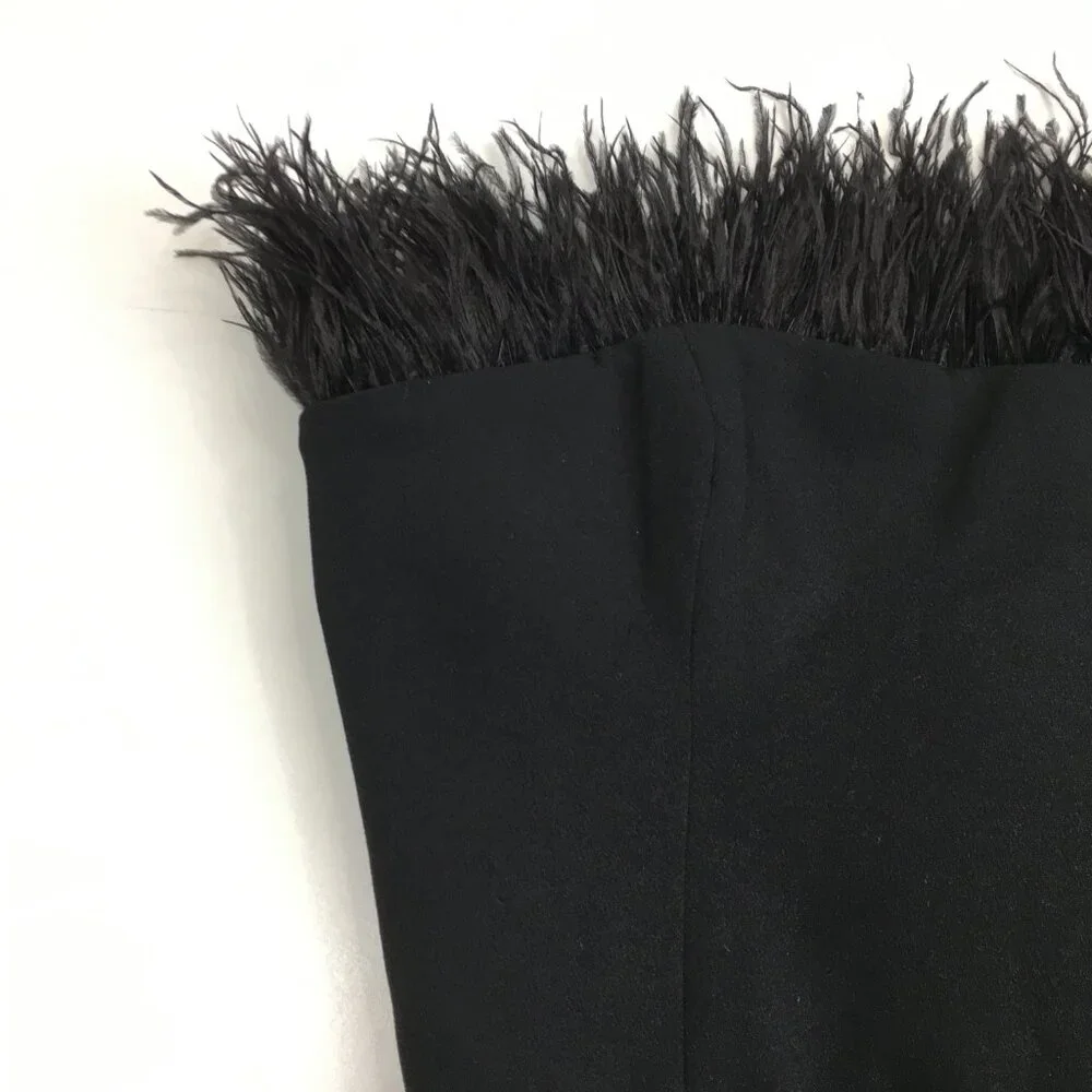 HOUSE OF CB Black Feather Inserts Sleeveless Dress - Picture 5 of 10